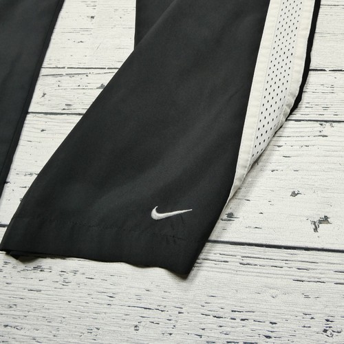 VINTAGE Nike Track Pants Youth Large Black Woven Lightweight Warm Up - Picture 2 of 7