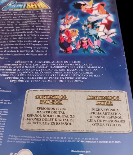 SAINT SEIYA LOS CABALLEROS DEL ZODIACO REMASTERIZADA VOL. III 3 DVD BOX 17 AL 24 - Imagen 3 de 3