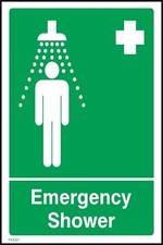 Emergency Shower Sign or Sticker - All Material & Size options (FAID21)