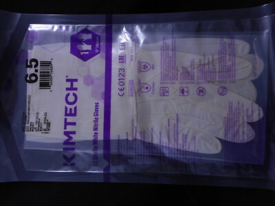 KIMTECH 6.5 White Nitrile Gloves G3 Sterile AQL 1.5 Level 2