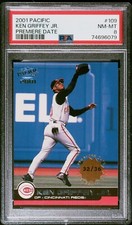 2001 PACIFIC PREMIERE DATE PARALLEL #109 KEN GRIFFEY JR REDS SP #/36 PSA 8 POP 1
