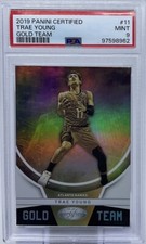 Trae Young PSA 9 - 2019 Panini Certified Gold Team -Hawks, Wizards, Distributor