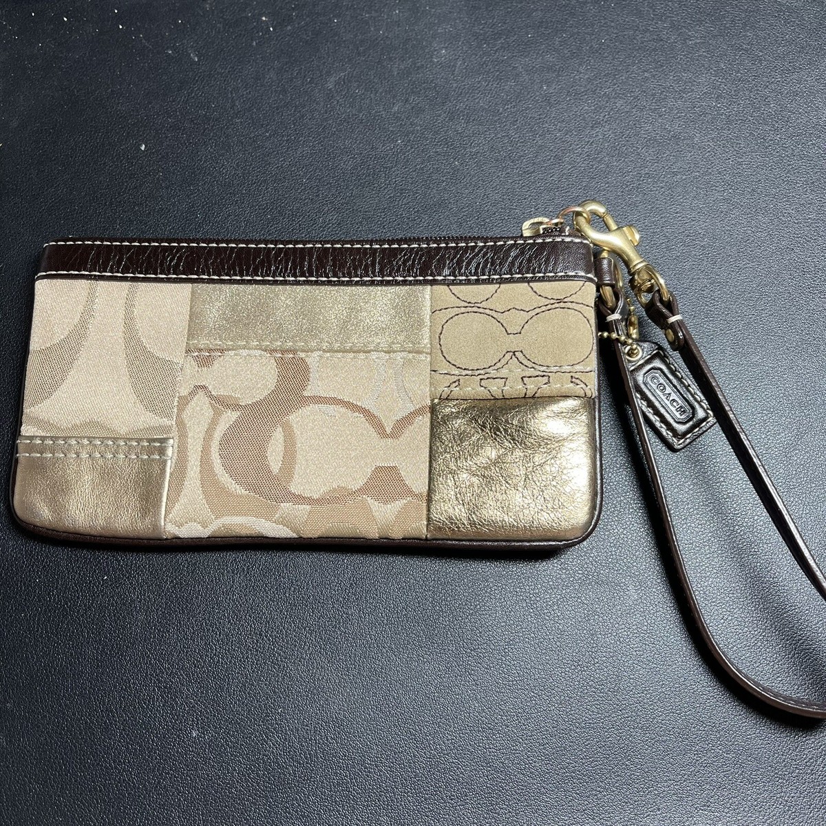 Coach Brown and Tan Signature C Wristlet Y2K Y2K Coach Wristlet Mini Signature C Brown | Mercari main image 4