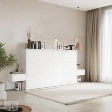 SMARTBett Set 100-Schrankbett Horizontal CLASSIC mit 2 Nachtkonsolen