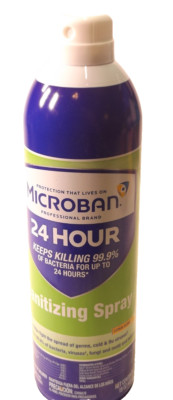 NEW 6 Cans Microban 24 Hour Sanitizing and Antibacterial Spray