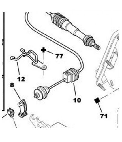 Biellette commande fixation cable embrayage Berlingo Xsara 306 Partner 2128.22 - Imagen 2 de 4
