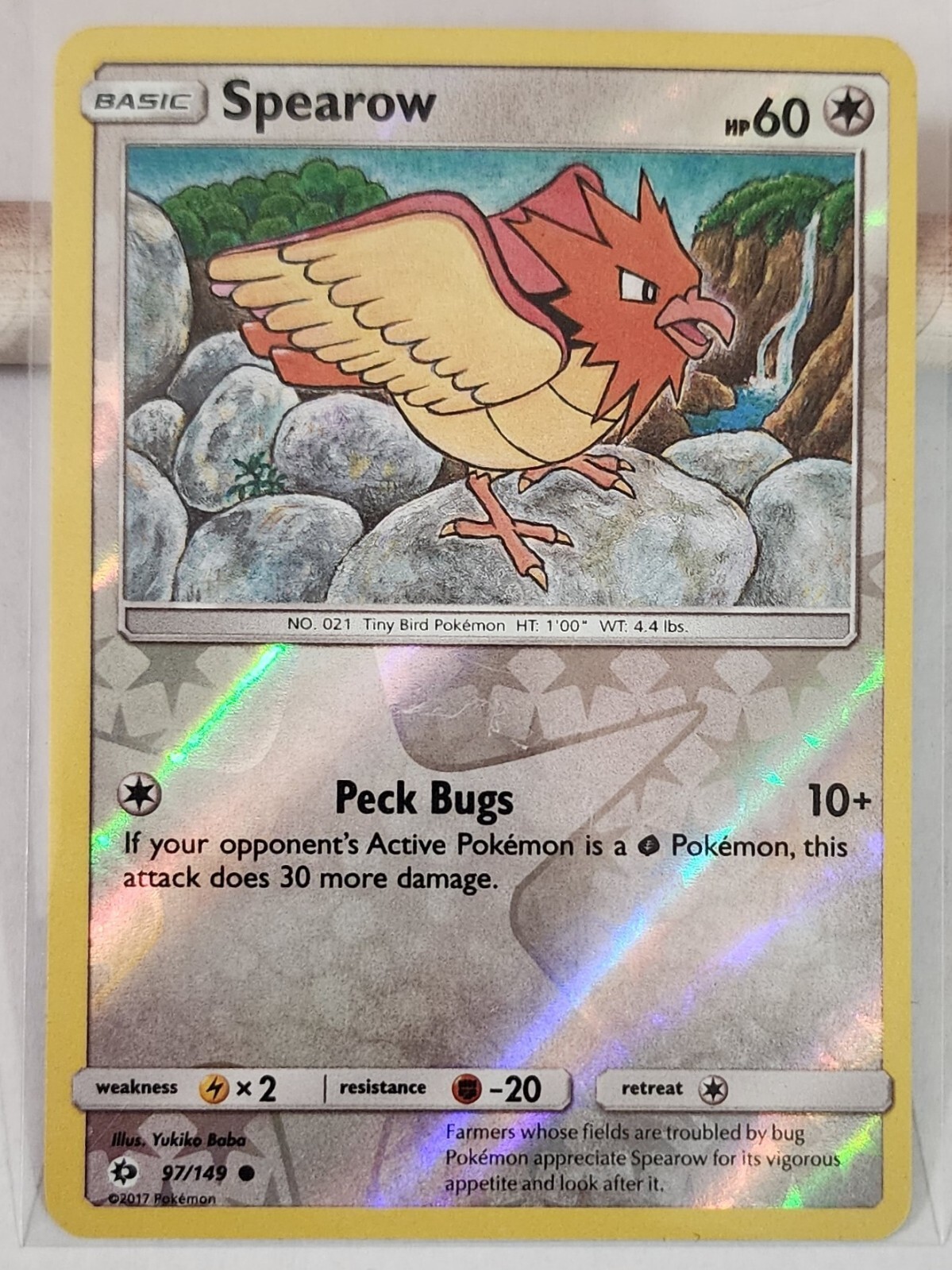 Spearow - 97/149 - Common Reverse Holo - Sun & Moon Base Set - Pokemon TCG