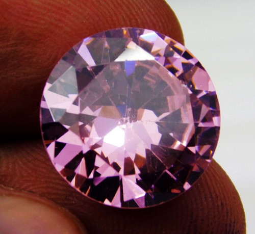 Certified 20.00 Cts Natural Round Cut Cambodian Pink Zircon Loose Gemstone - Picture 3 of 11