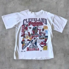 Vintage 1994 Cleveland Indians Baseball short sleeve white color shirt KV31857