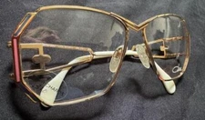 Vintage CAZAL Open EYEGLASSES FRAMES Women Gold Hexagonal Lens 225  Display 135