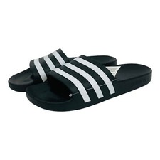 Adidas Mens Adilette Aqua Swim Black Slide Sandals F35543 Size 9 Logo Slippers 