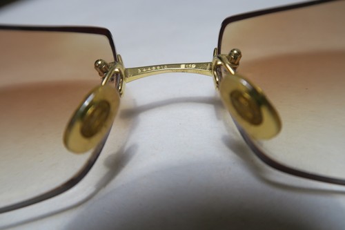 VINTAGE CARTIER RIMLESS BUBINGA WOOD EYEGLASSES 19-I40 - Picture 8 of 14