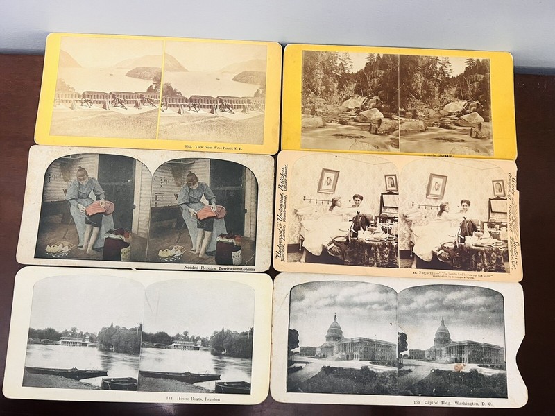 Stereoview Mix Cards Lot Of 6