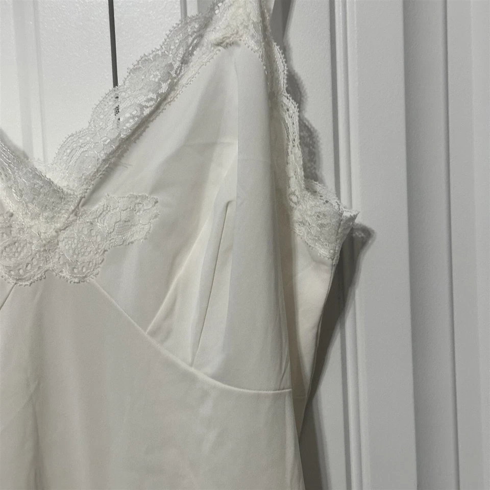 Borde de encaje Shadowline vintage completo marfil crema hecho en EE. UU. 36 Foto 4 de 4