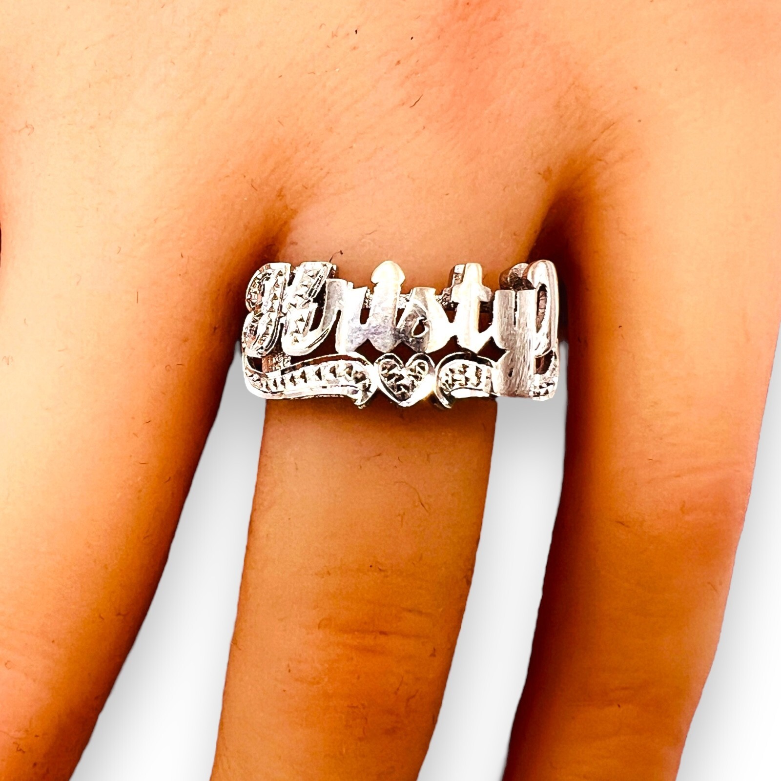 KRISTY Name Plate Ring Solid Silver Sterling 925 … - image 9