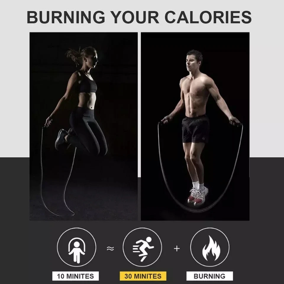 X2 SKIPPING ROPE SPEED JUMPING BOXING CROSSFIT WEIGHT LOSS EXERCISE ADULT JUMP - Image 3 of 4