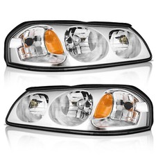 Weelmoto Pair Headlights Assembly For 2000-2005 Chevy Impala Headlamp Leftright
