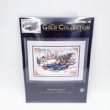 NEW Dimensions Roadster Santa Gold Collection 8707 Counted Cross Stitch 2003