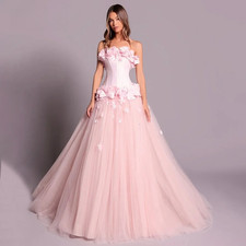 Sweetheart Prom Dresses Wedding Gowns Flowers Evening Gowns Princess Party Gowns