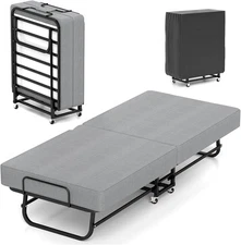 Camping Cot Portable Bed Heavy-Duty Military Army with Mattress & Bag Guest Bed