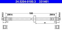 NEU - ATE 24.5204-0180.3 Bremsschlauch FüR Audi VW