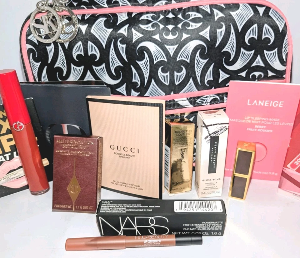 14 Pc Luxury Lipstick Lot Gucci Dior Tom Ford Charlotte Tilbury Armani +MORE NEW - Image 3 of 4