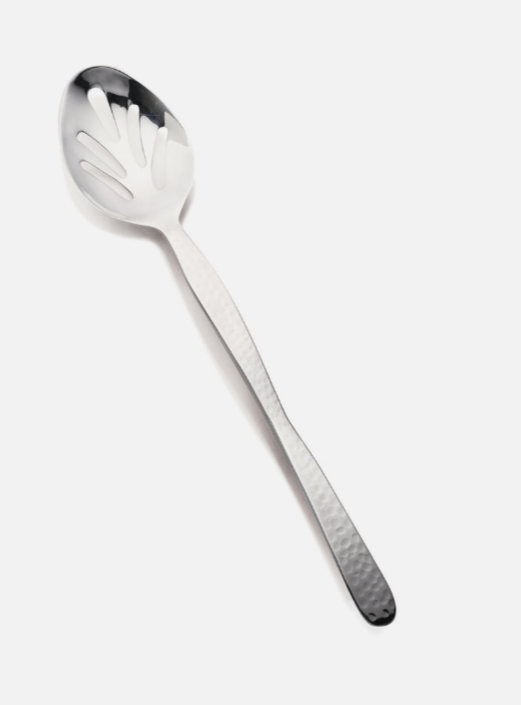 Steelite D.W. Haber Hammered Large Slotted Serving Spoon 13''