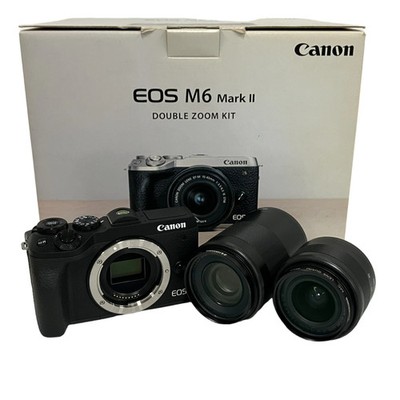 DDP Canon EOS M6 Mark II Double Lens Kit 15-45mm 55-200mm Tested JAPAN EXC+ OB