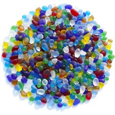 QYGL Sea Glass Stones - 0.55LB Colorful Frosted Glass Pebbles Gemstones