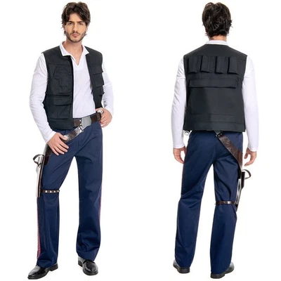 Star ANH Han Solo Outfit Boots Belt Cosplay Costume Halloween Carnival Suit Men - Image 1 of 4