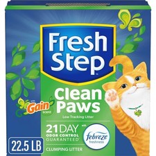 Clean Paws Cat Litter, Low-Tracking Clumping Litter With Febreze and , 22.5