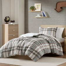 Twin Duvet Cover Set Plaid Cabin Lodge Duvet Cover Twin Size, Modern Casual L...