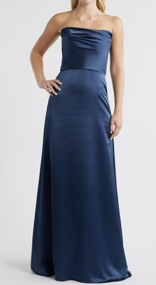princess polly baby blue dress Short flowing petrol blue satin dress main image 0