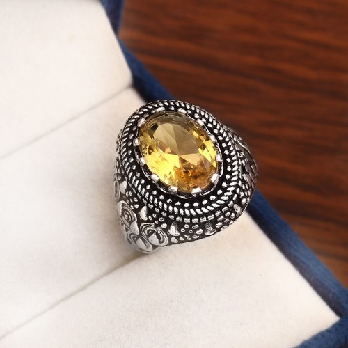 92 Sterling Silver Citrine Ring At ₹ 90/piece | 92 Sterling Silver Ring In Jaipur | ID