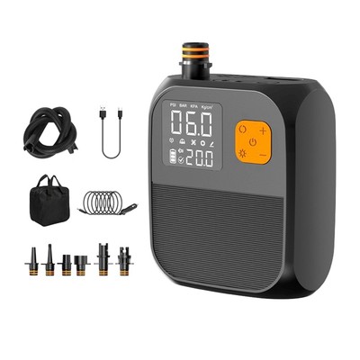 Mini compressore d'aria portatile, 150 PSI, 6000 mAh, pompa elettrica ricaricabile da 12 V CC con display digitale e luce LED. | Leroy Merlin