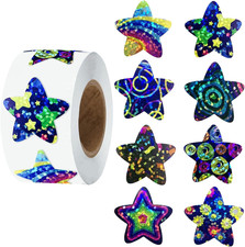 Star Stickers - 500Pcs 1Inch Rainbow Star Stickers for Kid Reward Self-Adhesive