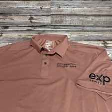 UNRL Golf Polo Shirt Mens XL Mauve Pemberton Homes eXp Realty Logo Short Sleeve