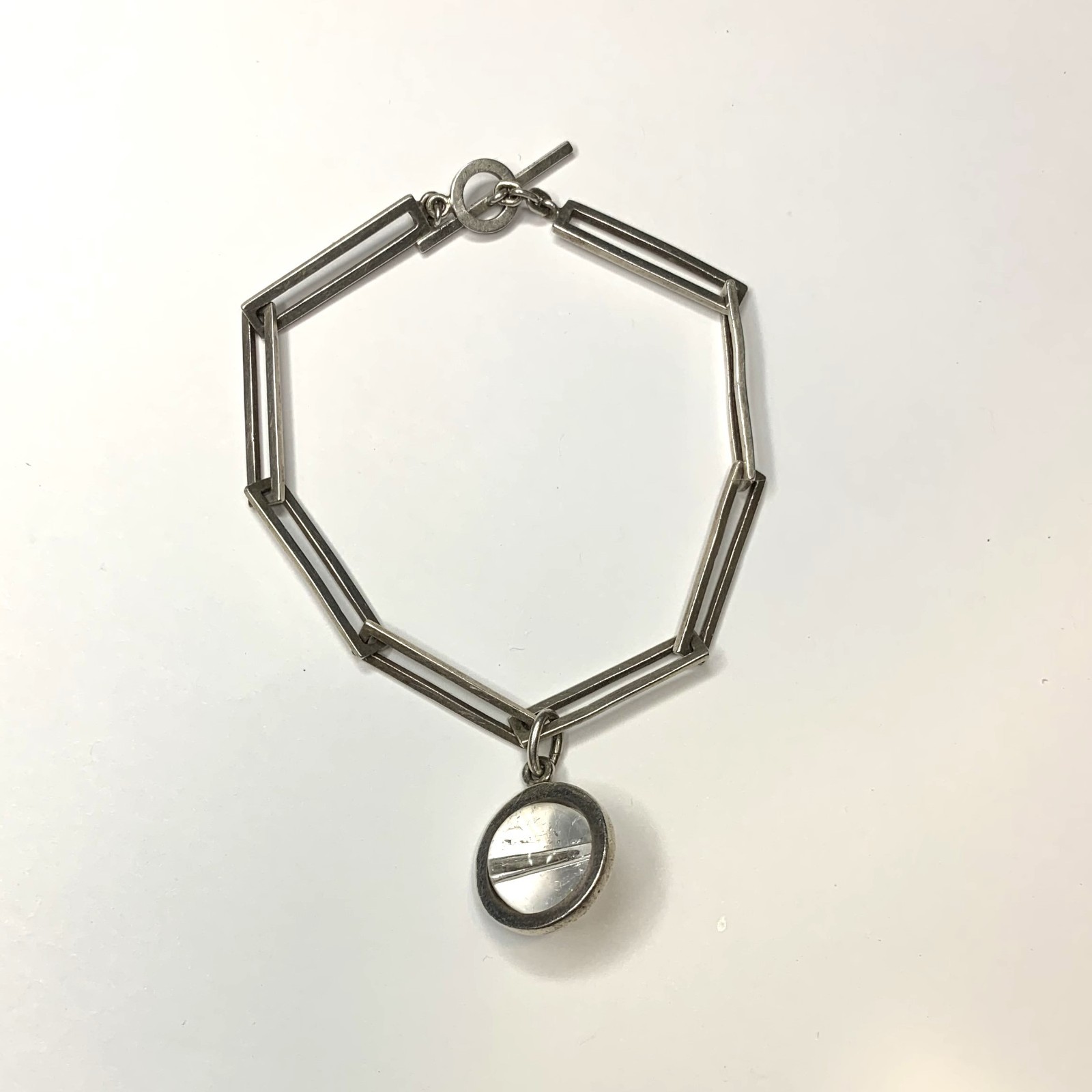 Hilary Druxman Sterling Silver Rectangular Link B… - image 1