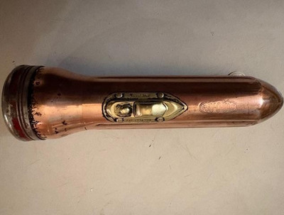 UNTESTED Vintage Ray-O-Vac Copper Flashlight Bullet Torpedo Style