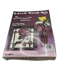 Millcraft Craft Kit 12x12 Rose Victorian Latch Hook Easy Instructions Floral DIY