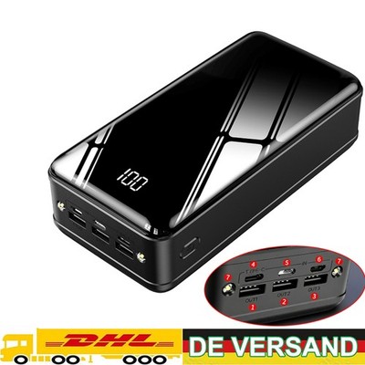 Powerbank 50.000 mAh   High Capacity mit LED-Display & Taschenlampe DHL