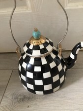 China Blue black and white checked Collectible Teapot 