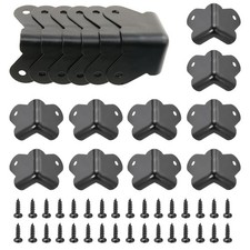 16 PCS Black Heavy Duty Iron Metal Corner Protectors Edge Guards With Screws