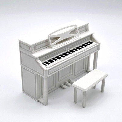 Miniature Upright Piano w/ Bench - 1/12 & 1/6 Scale Color Customizable Furniture