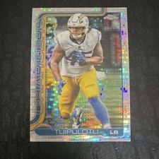 Topps Chrome 2025 Tuli Tuipulotu #163 Los Angeles Chargers Pulsar Refractor 