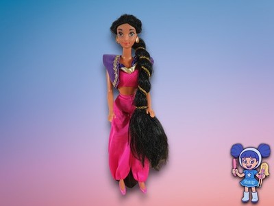  Disney Fantasy Hair Jasmin (Aladdin) Barbie aus den 90er Jahren 