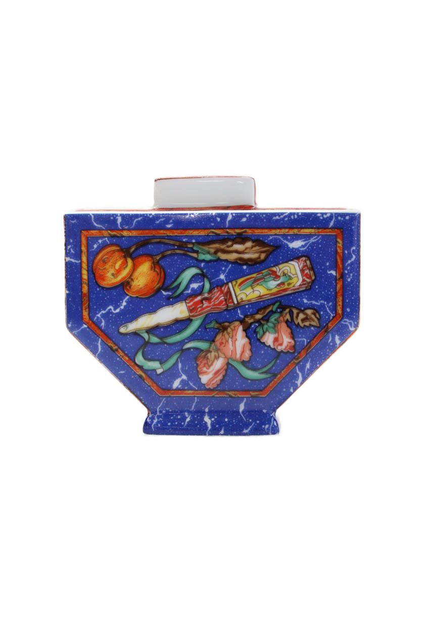 Hermes Marqueterie De Pierres d'Orient et d'Occident Sugar Bowl Set of 2 Blue 4" thumbnail 3