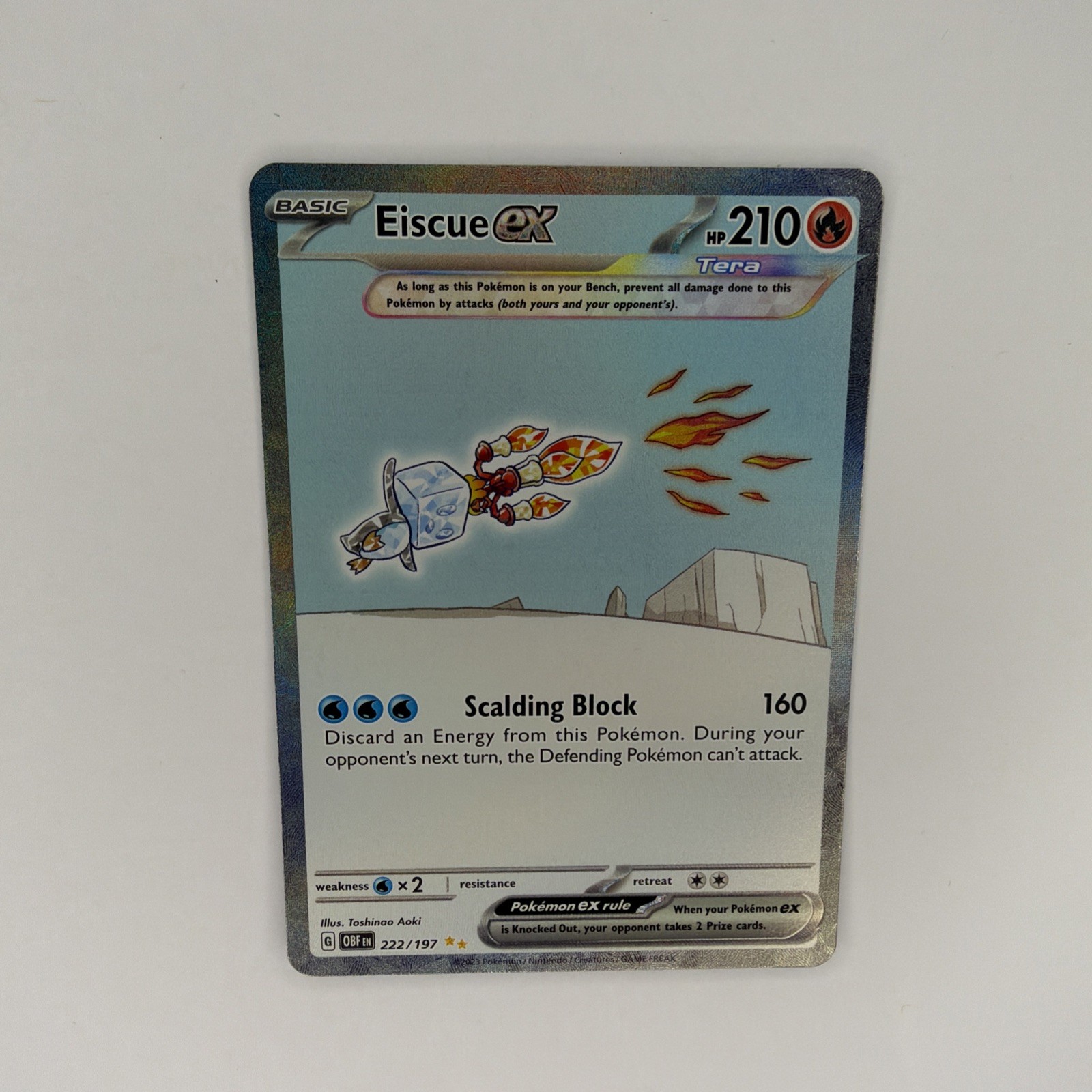 eiscue pokemon card ex Pokémon TCG: Eiscue ex SR 121/108 SV3 Ruler of the Black Flame