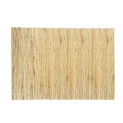 Uimoso Natural Rolled Bamboo Fence Bamboo Panel 6 ft H x 8 ft L x 0.75 in D.