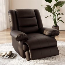 MANUAL PU LEATHER RECLINER ARMCHAIR SOFA HOME LOUNGE CHAIR RECLINING GAMING